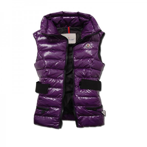 Moncler viola senza maniche Mock Collar e girovita Donna Gilet uscita